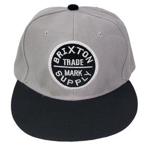 Brixton Supply Trademak Logo Hat Adjustable‎ Snapback Baseball Cap Gray Black
